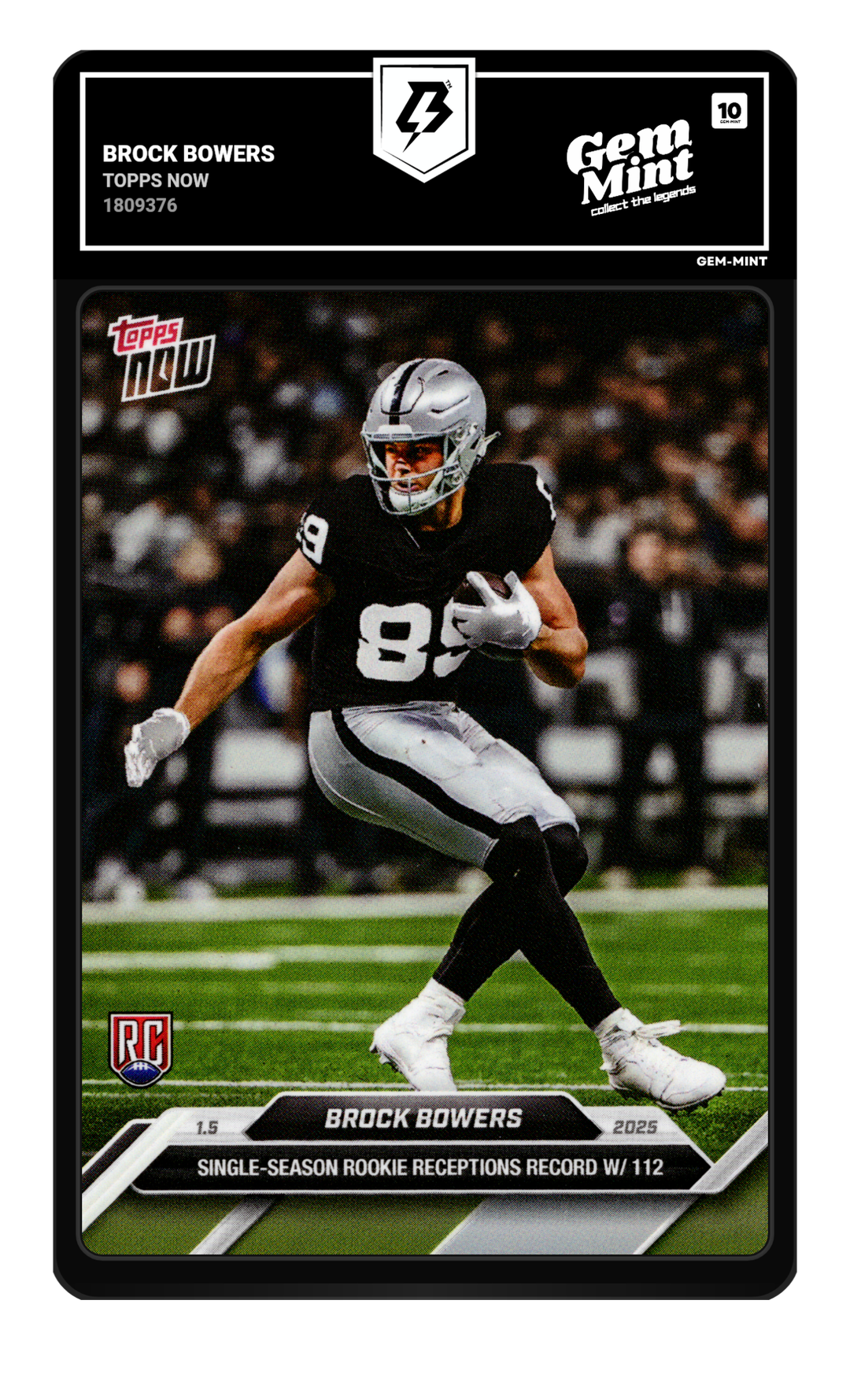 Graded slab — drag to flip between front and back