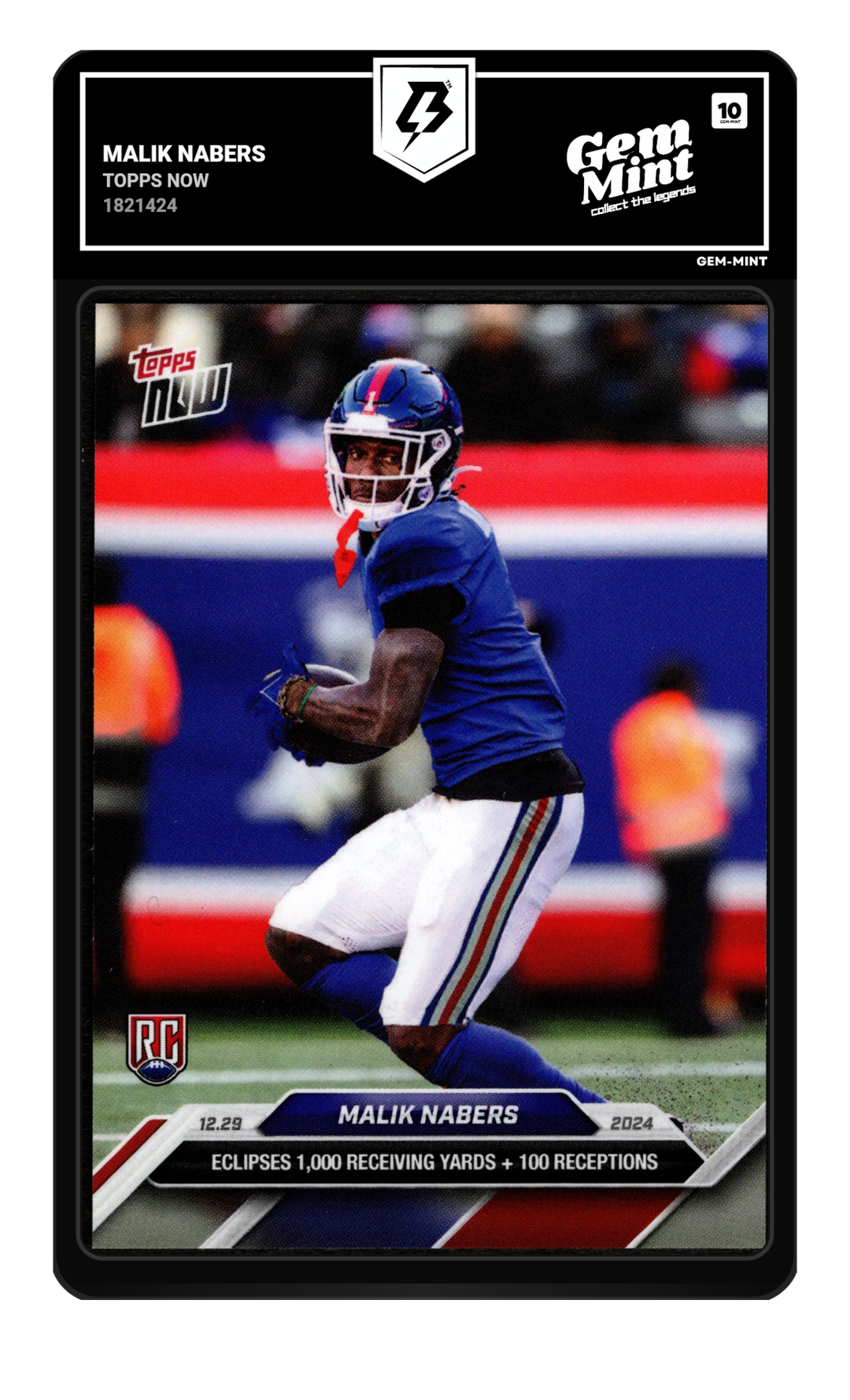 Malik Nabers graded Gem Mint 10