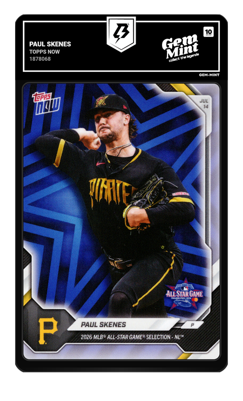 Paul Skenes 2026 Topps Now graded Gem Mint 10 by TradingCard360