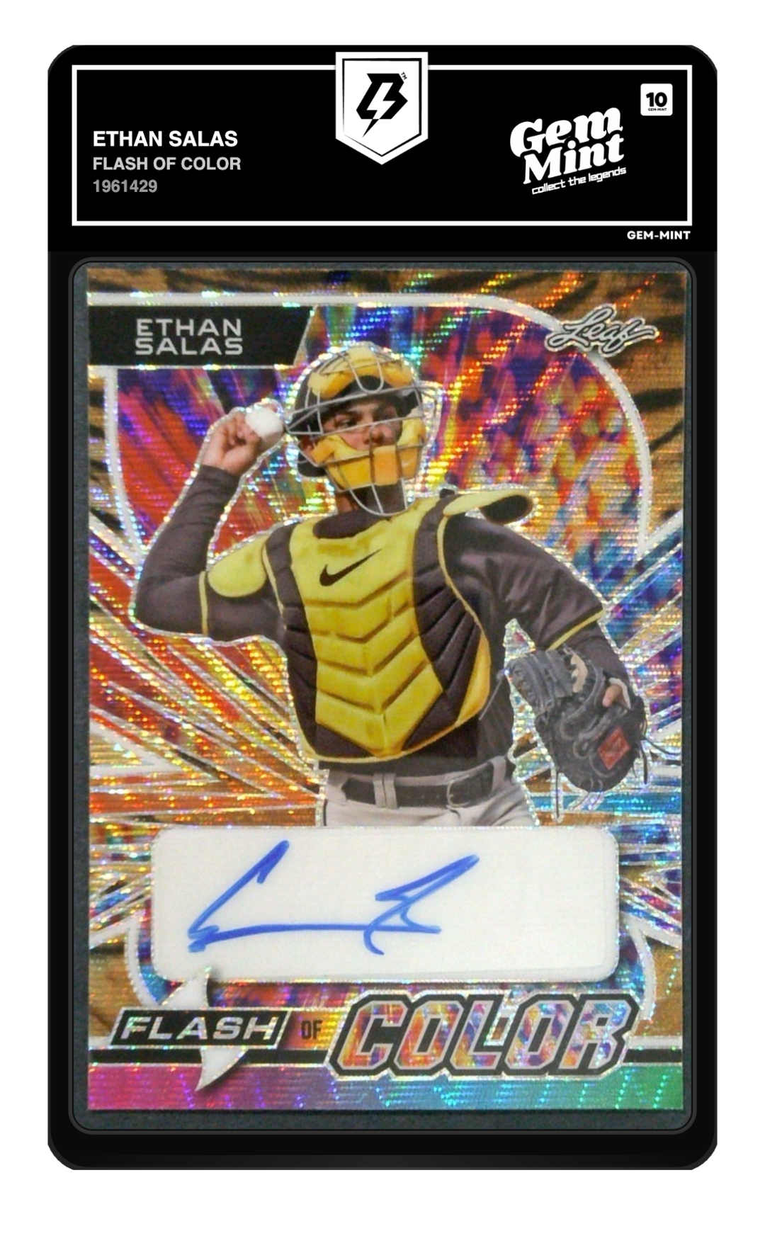 Graded slab — drag to flip between front and back