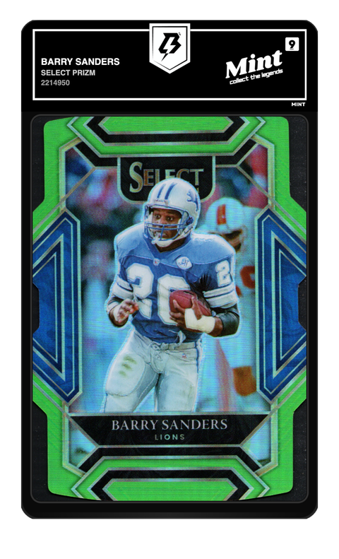 Barry Sanders 2021 Select Prizm graded Mint 9 by TradingCard360