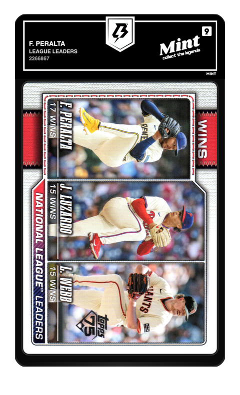 F. Peralta 2026 League Leaders graded Mint 9 by TradingCard360