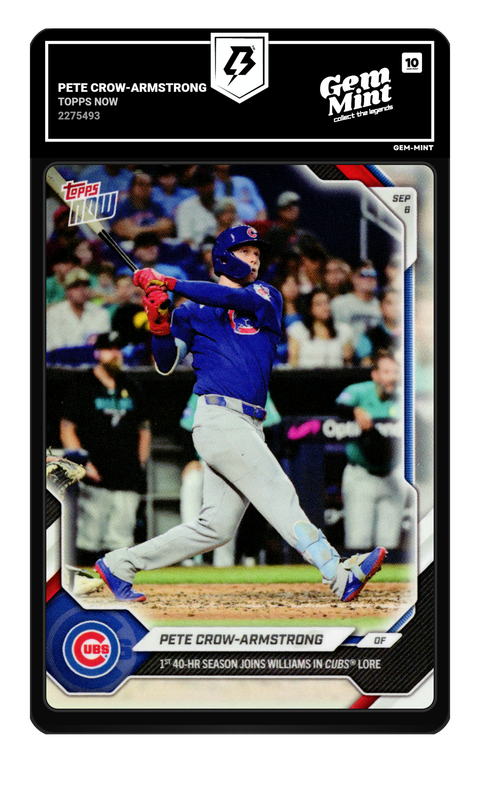 Pete Crow-Armstrong 2026 Topps Now graded Gem Mint 10 by TradingCard360