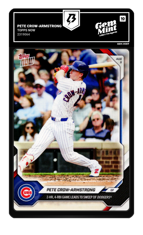 Pete Crow-Armstrong 2026 Topps Now graded Gem Mint 10 by TradingCard360