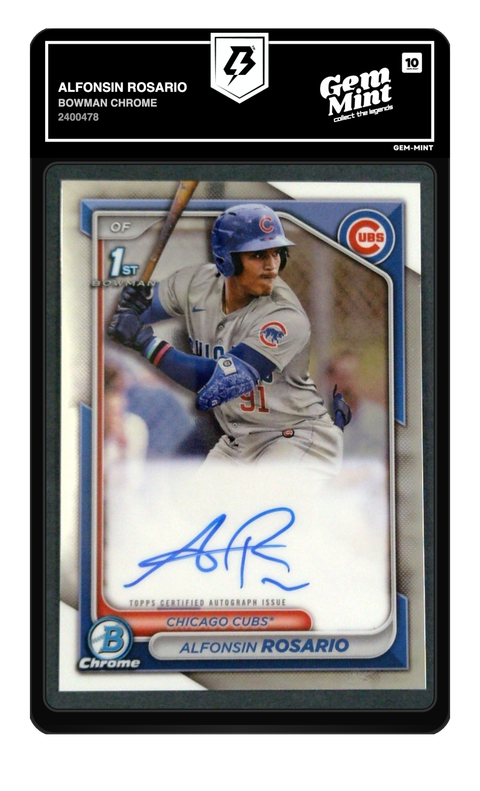 Alfonsin Rosario 2023 Bowman Chrome graded Gem Mint 10 by TradingCard360