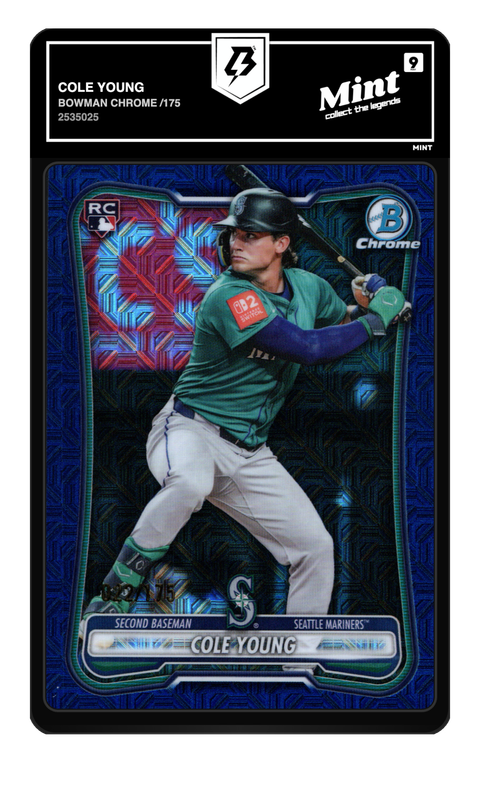 Cole Young 2026 Bowman Chrome /175 graded Mint 9 by TradingCard360