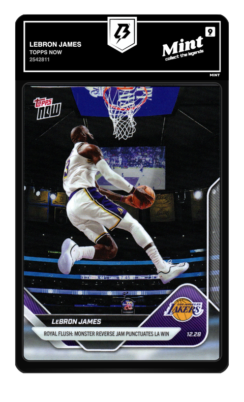 LeBron James 2025 Topps Now graded Mint 9 by TradingCard360