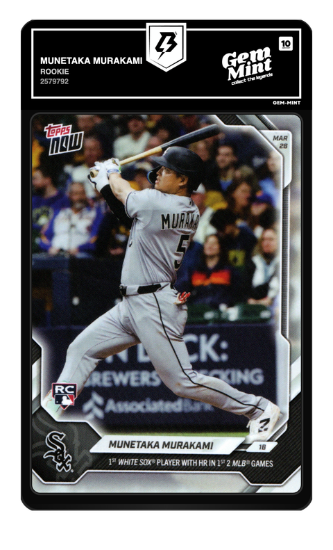 Munetaka Murakami 2026 Topps Now graded Gem Mint 10 by TradingCard360