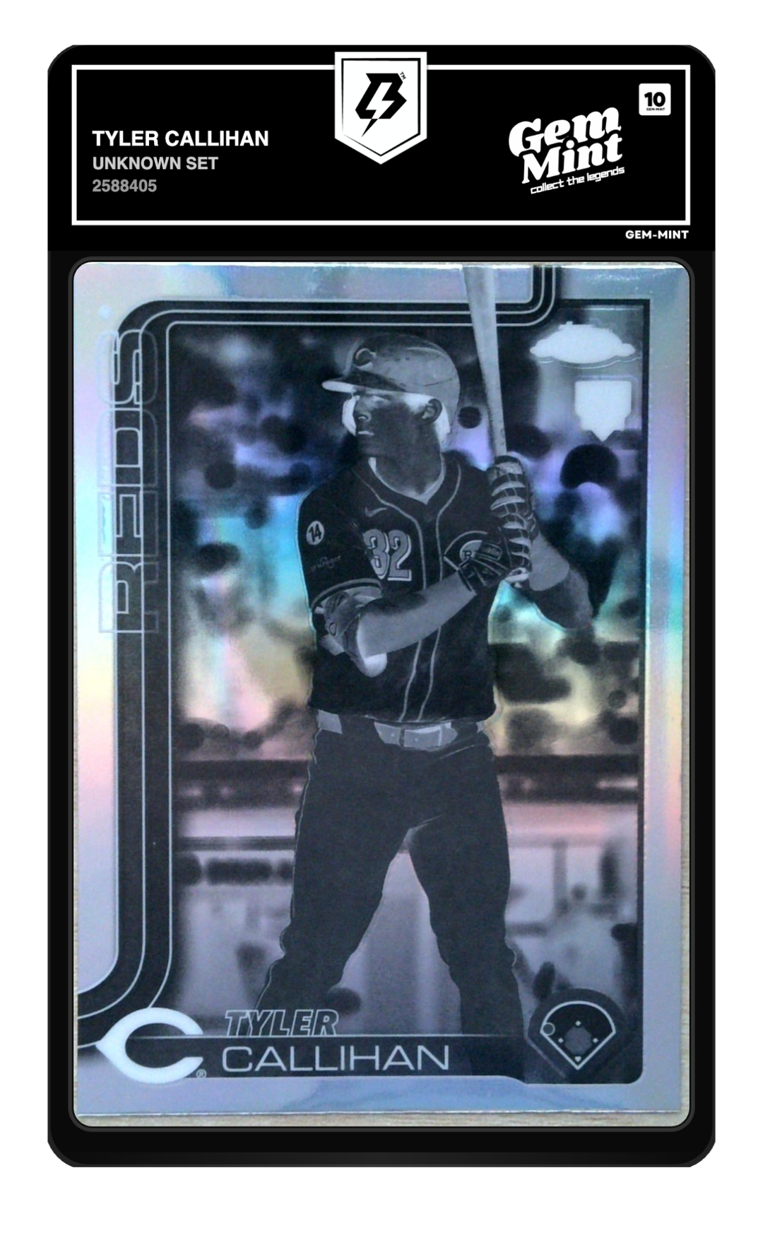 Graded slab — drag to flip between front and back