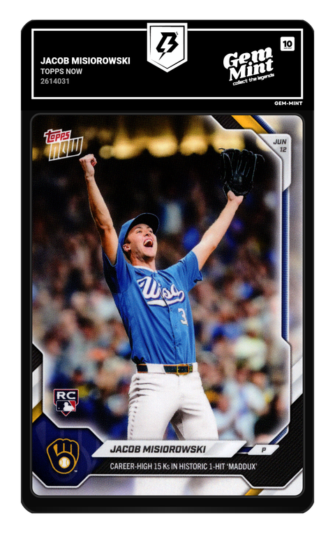 Jacob Misiorowski 2026 Topps Now graded Gem Mint 10 by TradingCard360