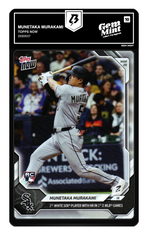 Munetaka Murakami 2026 Topps Now graded Gem Mint 10 by TradingCard360