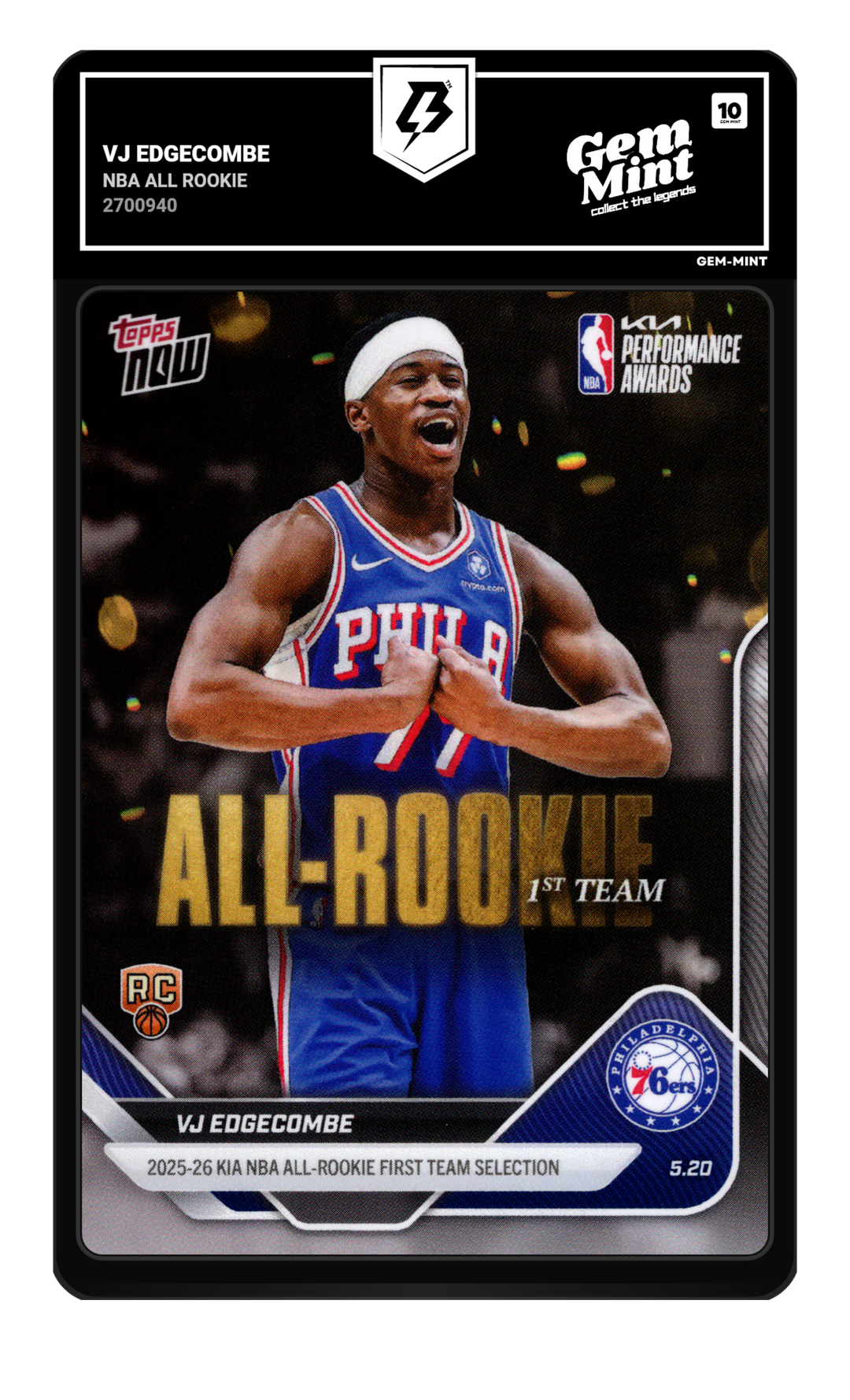 VJ Edgecombe graded Gem Mint 10