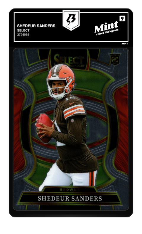 Shedeur Sanders 2025 Select graded Mint 9 by TradingCard360