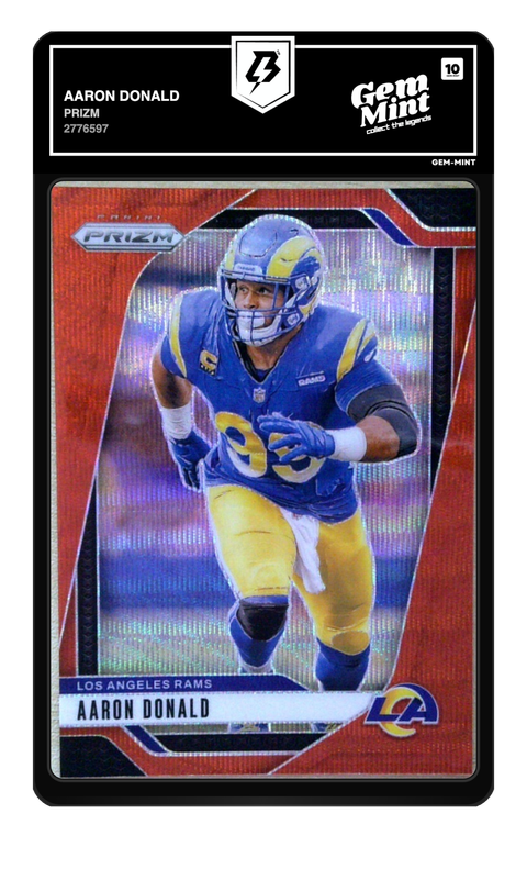 Aaron Donald 2024 Prizm graded Gem Mint 10 by TradingCard360