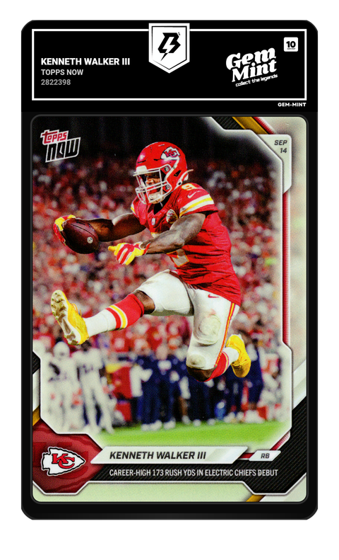 Kenneth Walker III 2026 Topps Now graded Gem Mint 10 by TradingCard360