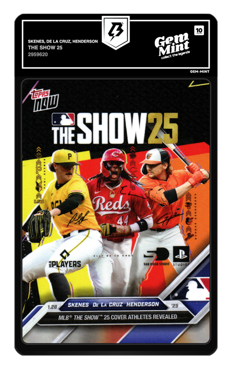Skenes, De La Cruz, Henderson 2025 The Show 25 graded Gem Mint 10 by TradingCard360