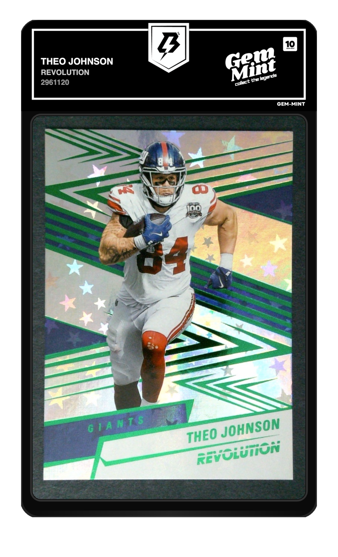 Graded slab — drag to flip between front and back