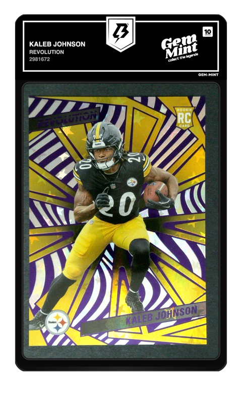 Kaleb Johnson 2025 Revolution graded Gem Mint 10 by TradingCard360