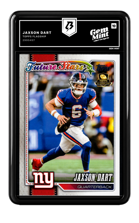 Jaxson Dart 2026 Topps Flagship graded Gem Mint 10 by TradingCard360