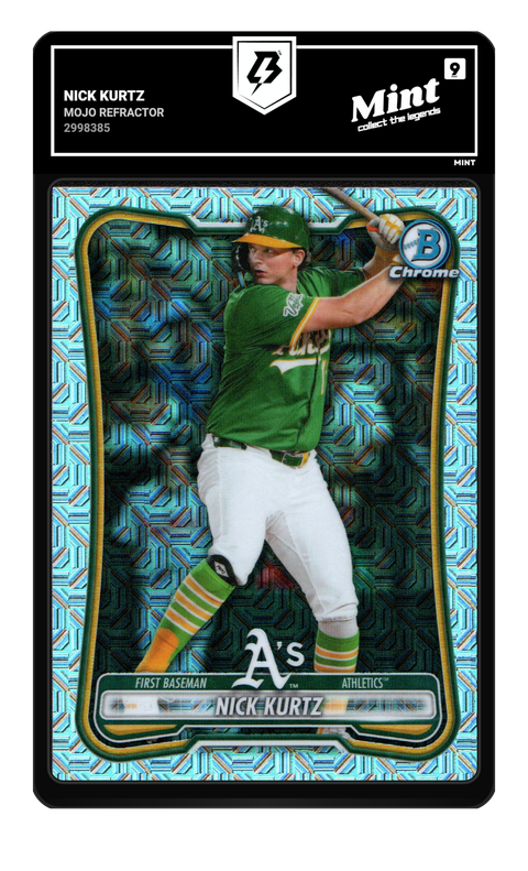 Nick Kurtz 2026 Mojo Refractor graded Mint 9 by TradingCard360