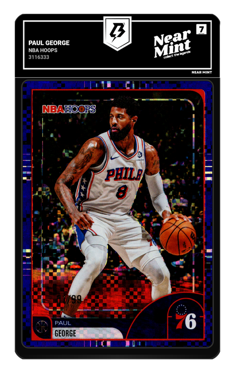 Paul George 2026 NBA Hoops graded Near Mint 7 by TradingCard360