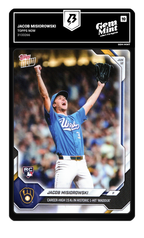 Jacob Misiorowski 2026 Topps Now graded Gem Mint 10 by TradingCard360
