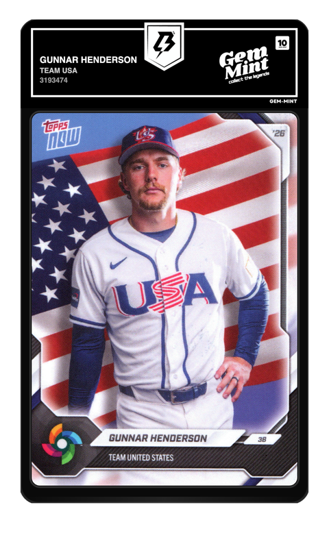 Gunnar Henderson 2026 Team USA graded Gem Mint 10 by TradingCard360
