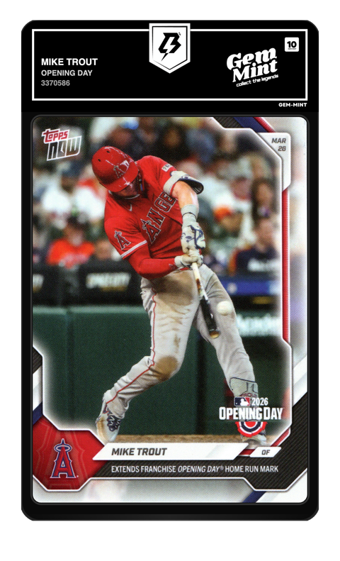 Mike Trout 2026 Opening Day graded Gem Mint 10 by TradingCard360