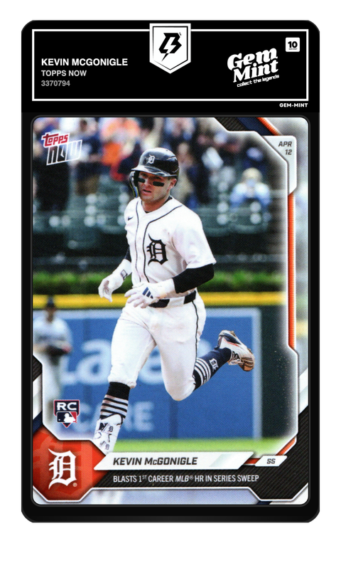 Kevin McGonigle 2026 Topps Now graded Gem Mint 10 by TradingCard360