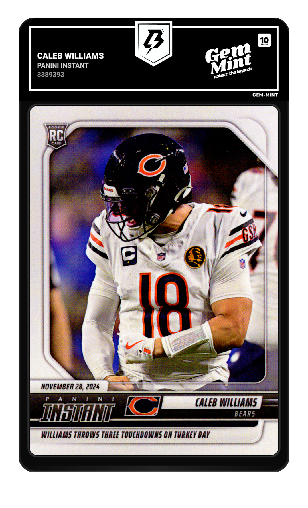 Caleb Williams graded Gem Mint 10