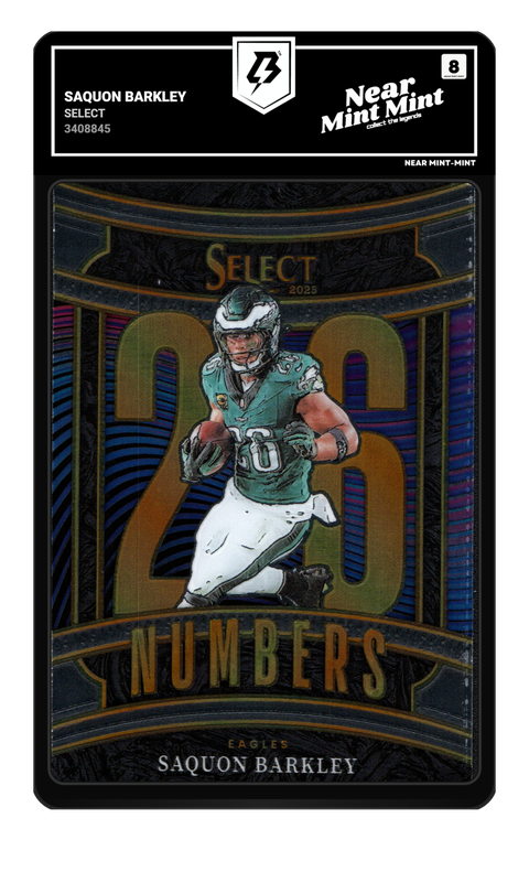 Saquon Barkley 2025 Select graded NM-MT 8 by TradingCard360