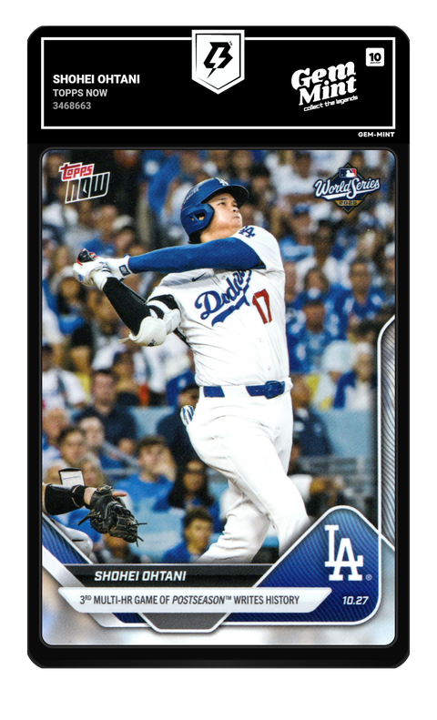 Shohei Ohtani 2025 Topps Now graded Gem Mint 10 by TradingCard360