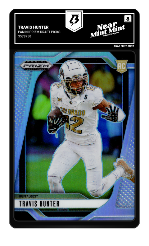 Travis Hunter 2025 Panini Prizm Draft Picks graded NM-MT 8 by TradingCard360