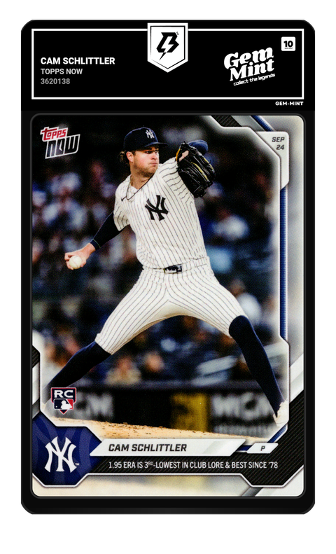 Cam Schlittler 2026 Topps Now graded Gem Mint 10 by TradingCard360
