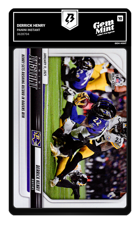 Derrick Henry 2025 Panini Instant graded Gem Mint 10 by TradingCard360