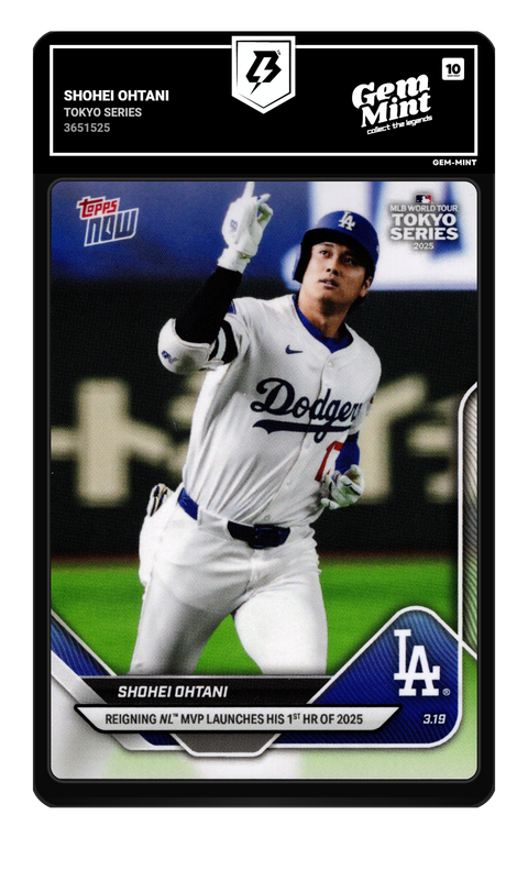 Shohei Ohtani 2025 Tokyo Series graded Gem Mint 10 by TradingCard360