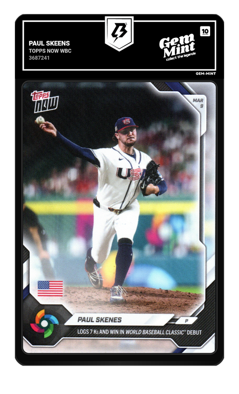 Paul Skeens 2026 Topps Now WBC graded Gem Mint 10 by TradingCard360