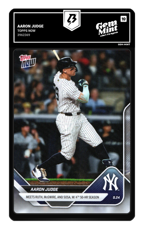 Aaron Judge 2025 Topps Now graded Gem Mint 10 by TradingCard360