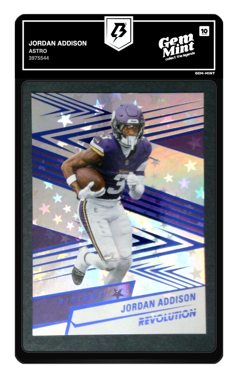 Jordan Addison 2025 Astro graded Gem Mint 10 by TradingCard360