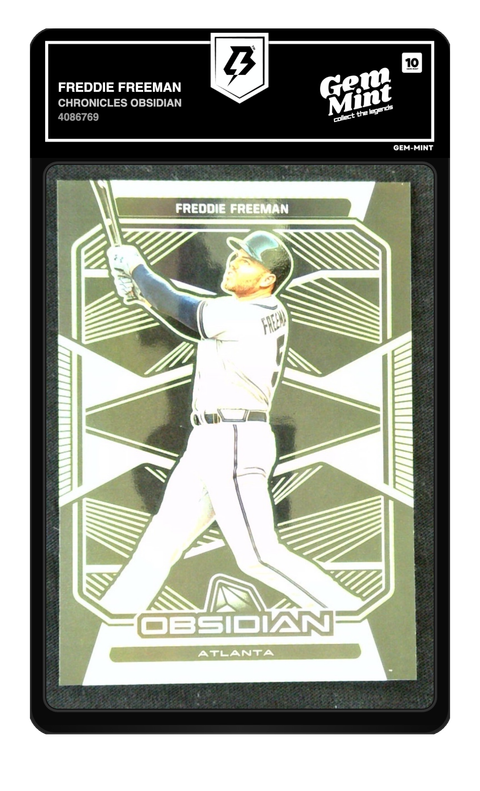 Freddie Freeman 2020 Chronicles Obsidian graded Gem Mint 10 by TradingCard360