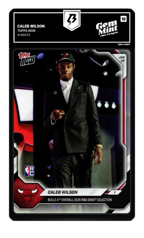 Caleb Wilson 2026 Topps Now graded Gem Mint 10 by TradingCard360