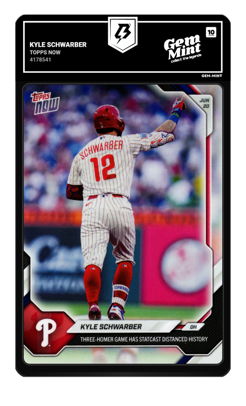 Kyle Schwarber 2026 Topps Now graded Gem Mint 10 by TradingCard360