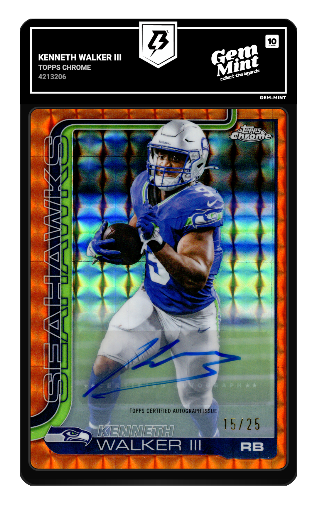 Kenneth Walker III graded Gem Mint 10