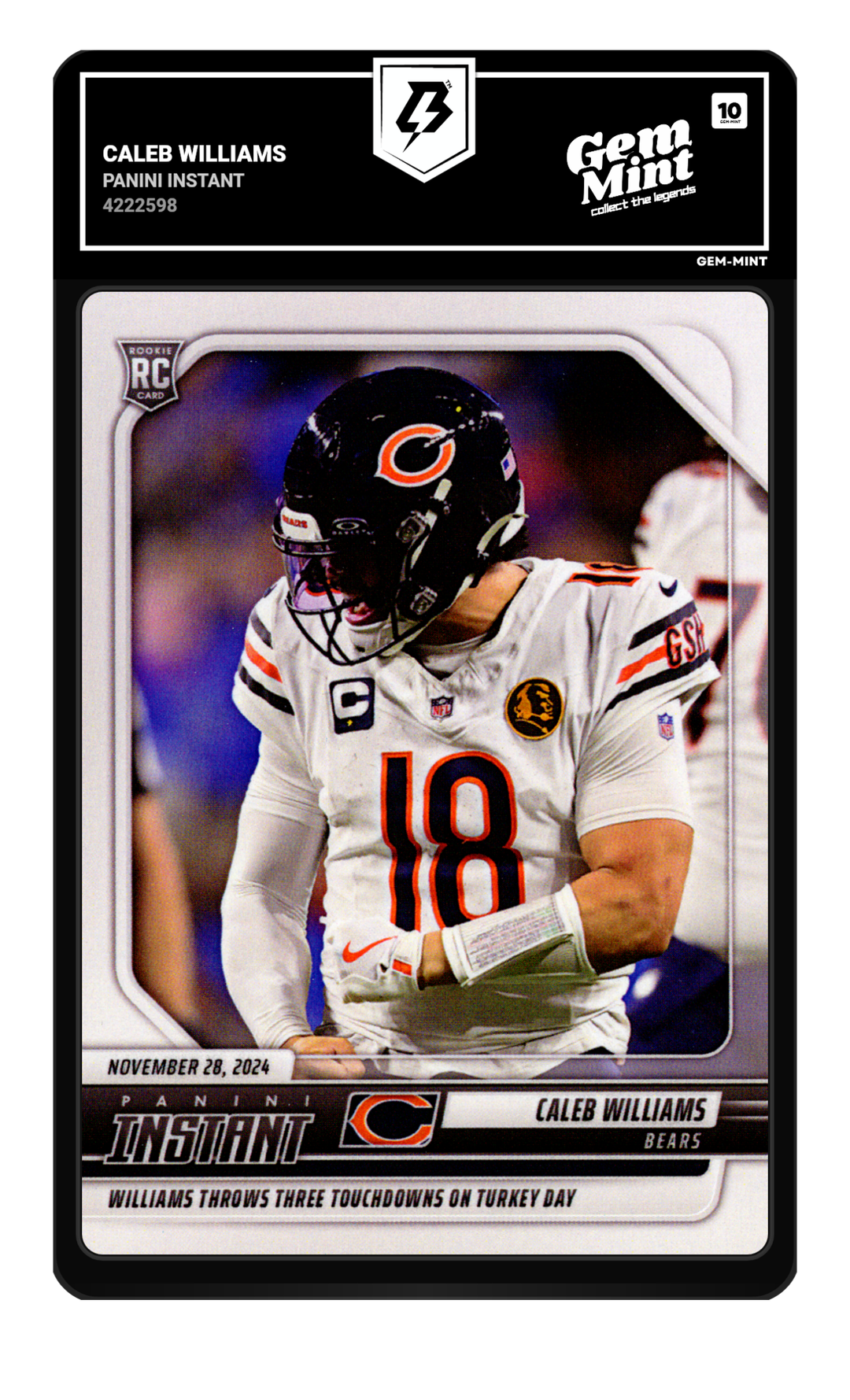 Caleb Williams graded Gem Mint 10