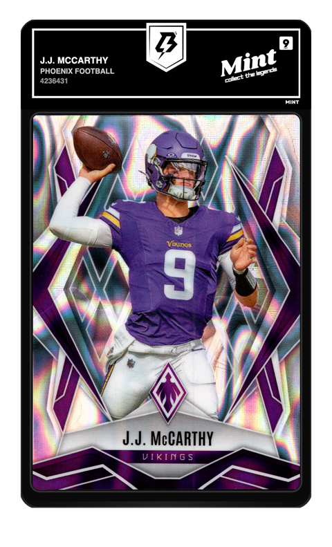 J.J. McCarthy 2025 Phoenix Football graded Mint 9 by TradingCard360