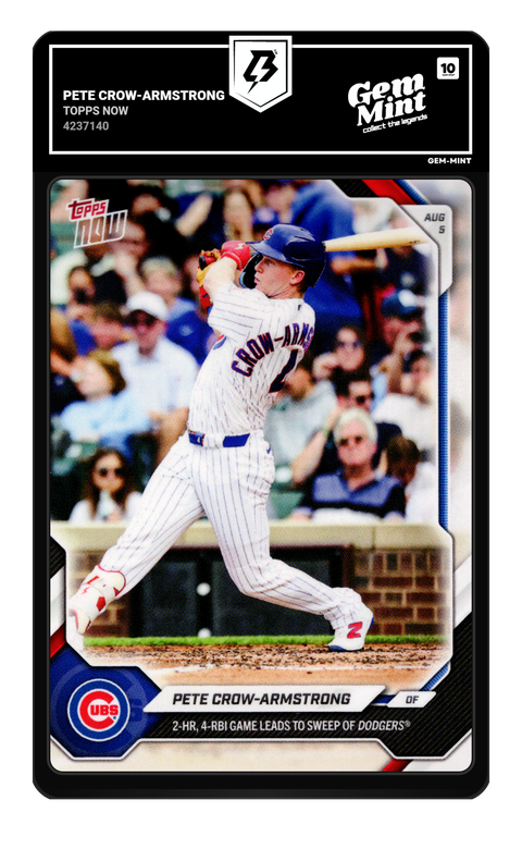 Pete Crow-Armstrong 2026 Topps Now graded Gem Mint 10 by TradingCard360
