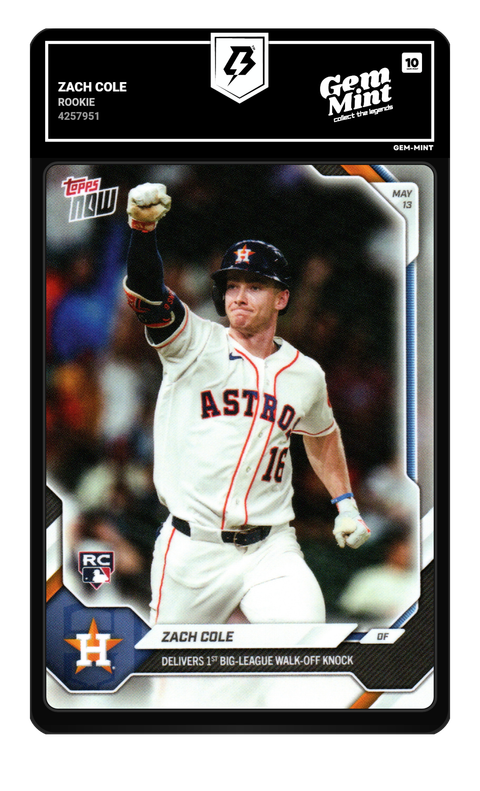 Zach Cole 2026 Rookie graded Gem Mint 10 by TradingCard360