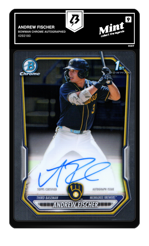 Andrew Fischer 2026 Bowman Chrome Autographed graded Mint 9 by TradingCard360