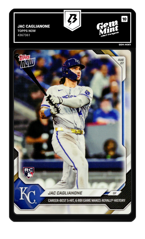 Jac Caglianone 2026 Topps Now graded Gem Mint 10 by TradingCard360