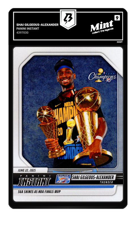 Shai Gilgeous-Alexander 2025 Panini Instant graded Mint 9 by TradingCard360